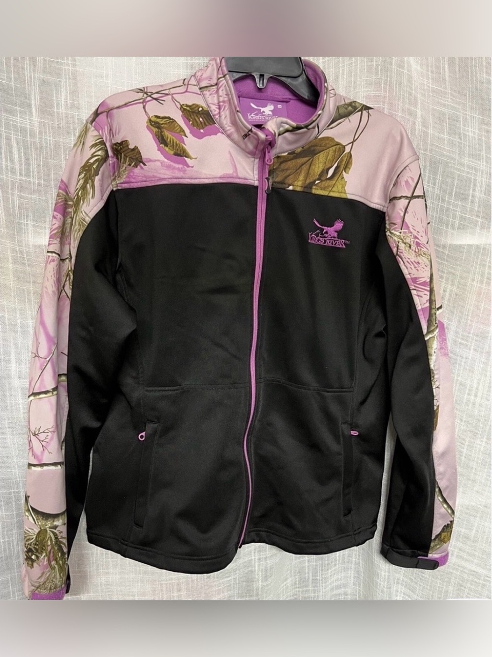 Kings River Realtree Camo Women’s Large Soft Fleece Lined Jacket Black Pink